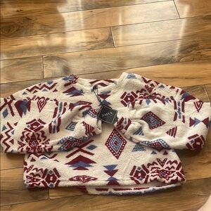 Zaful Red and Blue Patterned Sweater